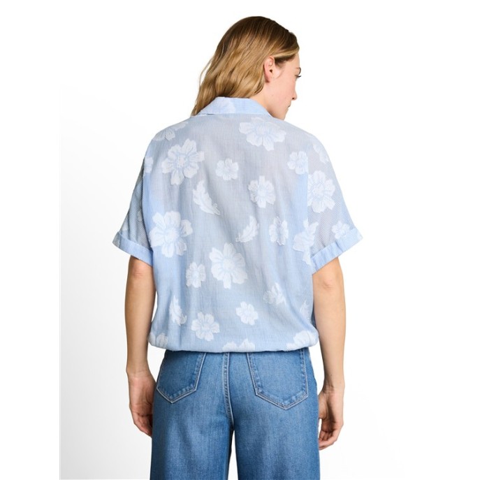 Tom Tailor dames blouse streep bloem Blauw Wit